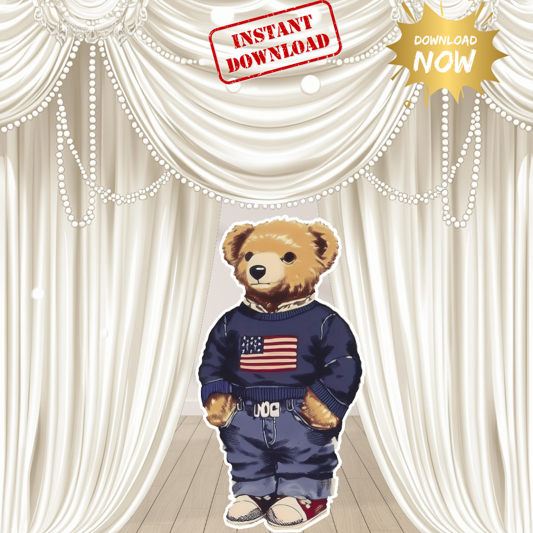 Polo Bear boy Cutout Prop, Ralph Lauren inspired party cut out