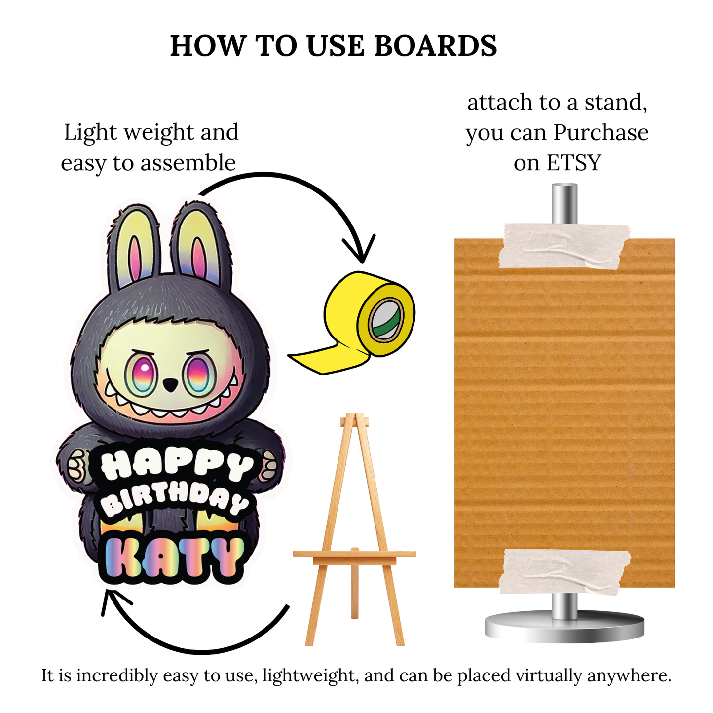 Labubu Birthday Party Decor: 4ft Character Cutout (Instant Download digital)