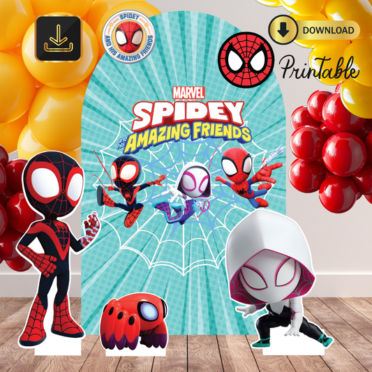 Spider Boy + Friends Birthday Bundle,digital DIY Party Pack, At Home Birthday Display