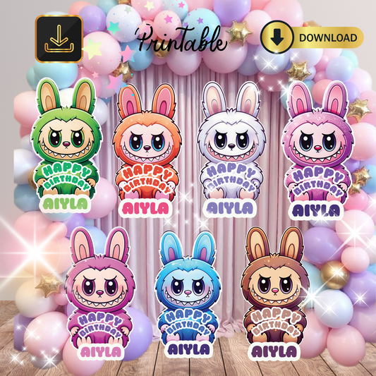 Labubu Birthday Party Cutout: Playful Character Prop - 4ft Tall