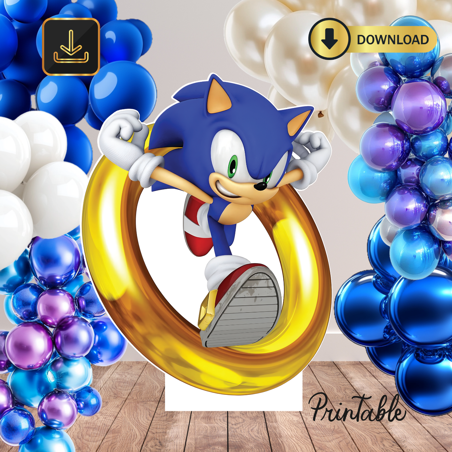 Sonic Character Cardboard Cutouts - Sonic Party Decorations , sonic ring cutout