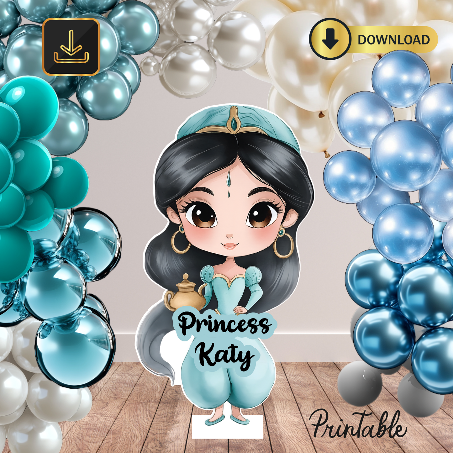 princess Cutout, Disney princess Cutout Decor, Jasmin Party Decoration Theme, Birthday Party Stand Up Prop, Digital Download