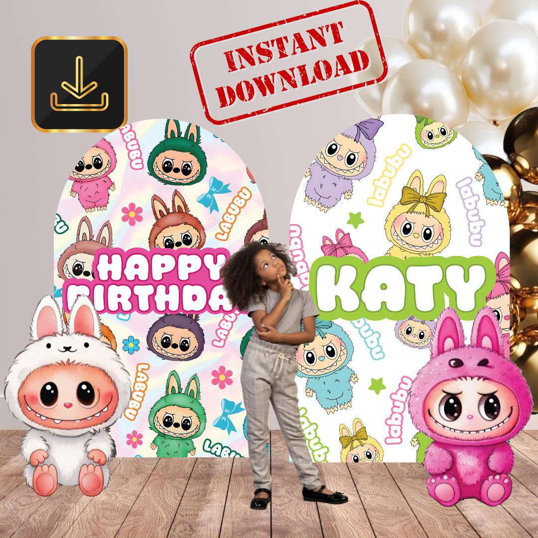 Labubu digital cutouts for parties and events