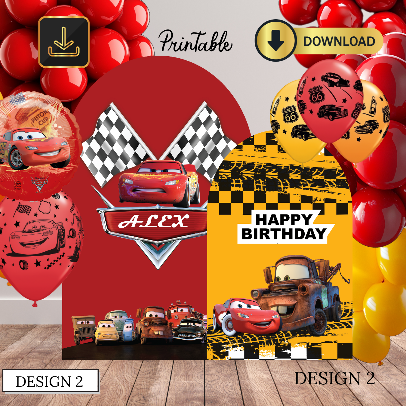 Cars themed Birthday Party Cutouts: Racing Theme Decor (Digital Download)
