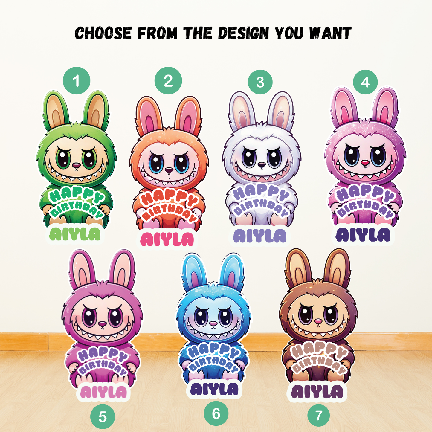 Labubu Birthday Party Cutout: Playful Character Prop - 4ft Tall