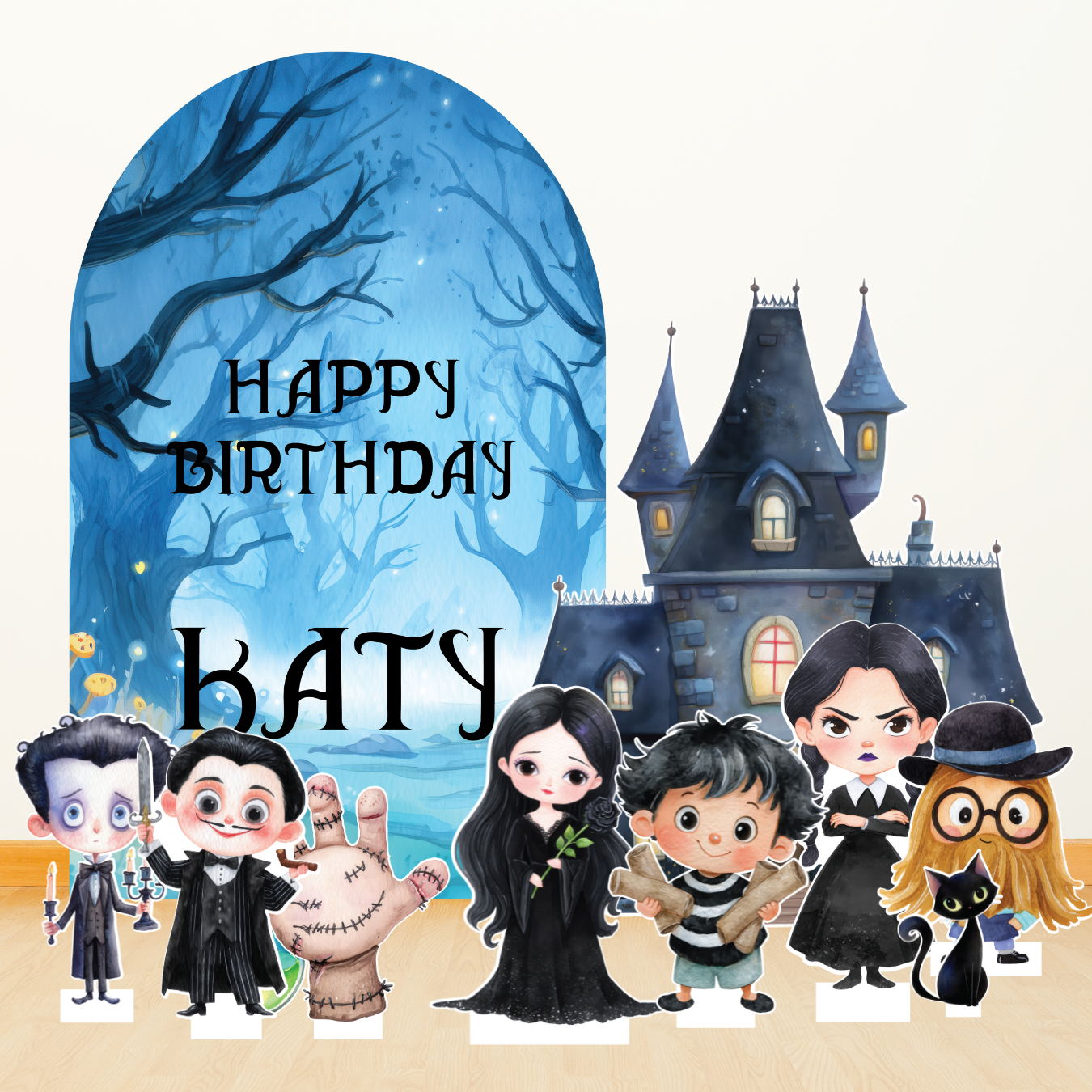 Cute Wednesday digital cutouts, Adams family Cutout, Goth cutout, Wednesday watercolour cutouts