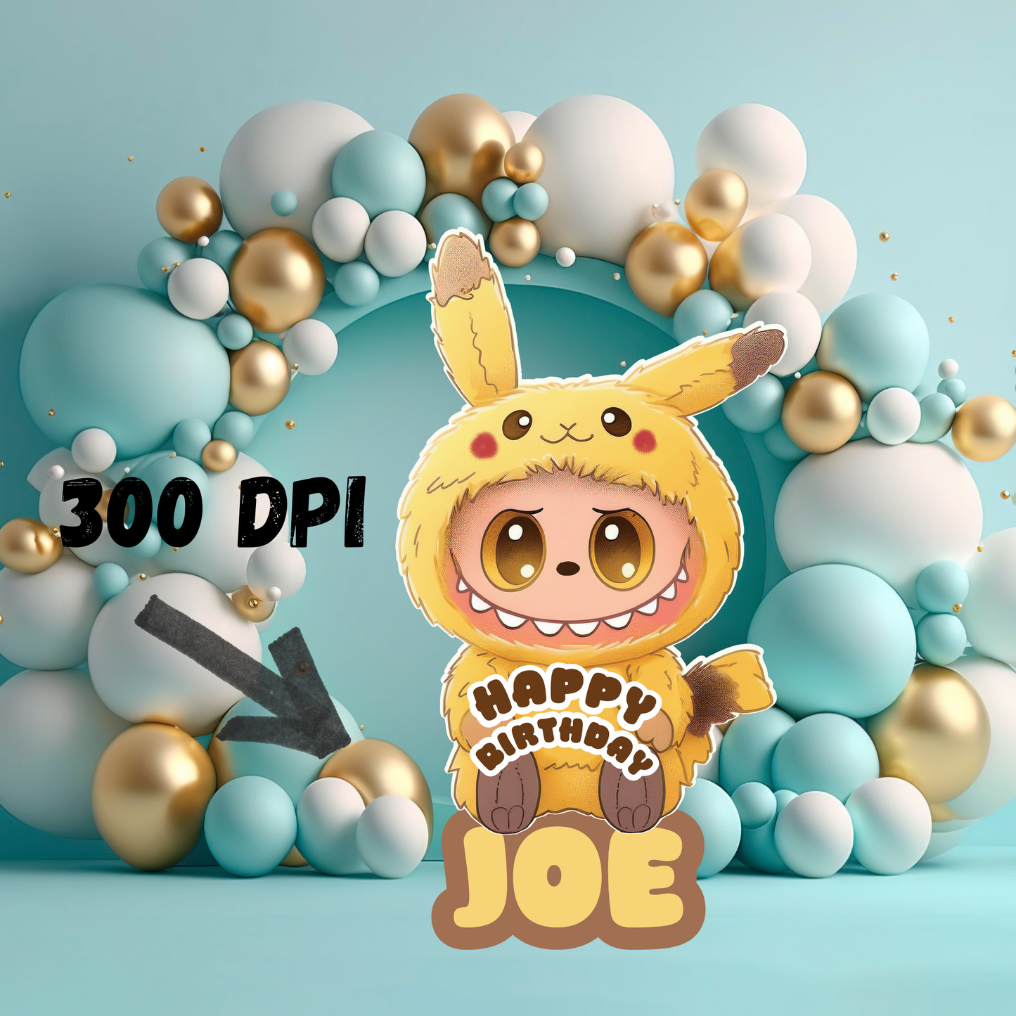 Labubu Birthday Party Cutout: Playful Character Prop, 4ft Tall