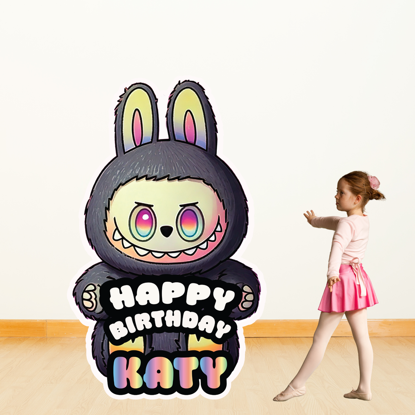 Labubu Birthday Party Decor: 4ft Character Cutout (Instant Download digital)