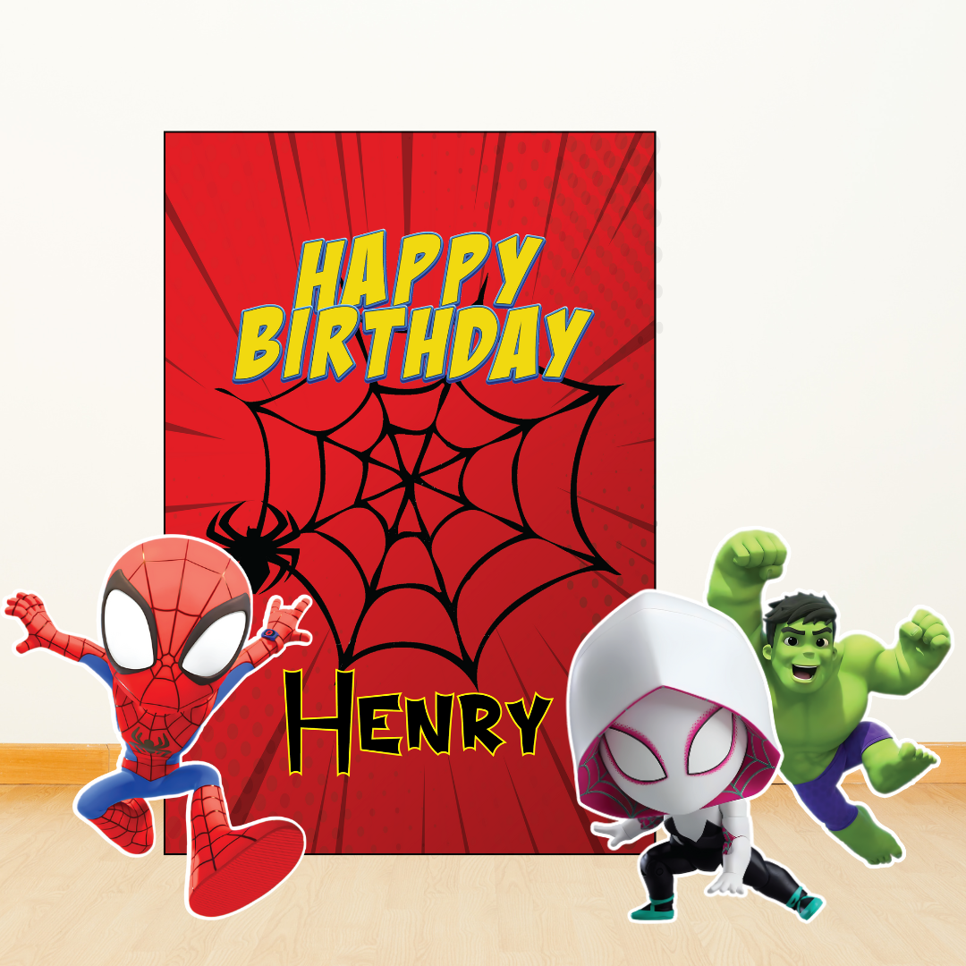Spider Boy + Friends Birthday Bundle,digital DIY Party Pack, At Home Birthday Display