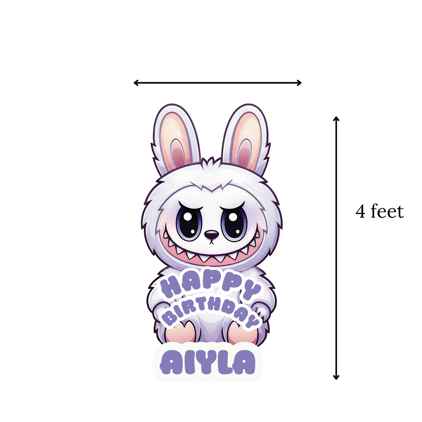 Labubu Birthday Party Cutout: Playful Character Prop - 4ft Tall