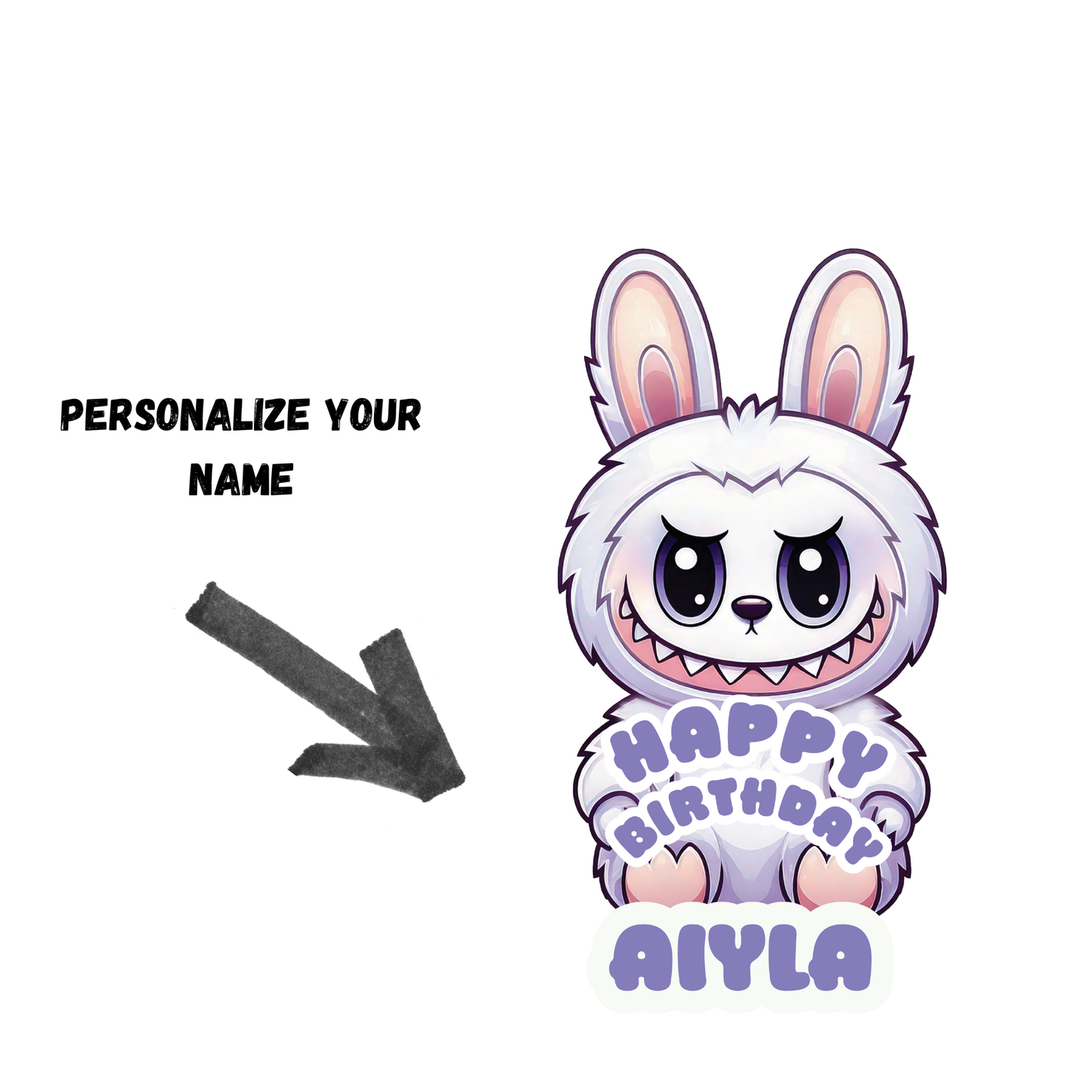 Labubu Birthday Party Cutout: Playful Character Prop - 4ft Tall