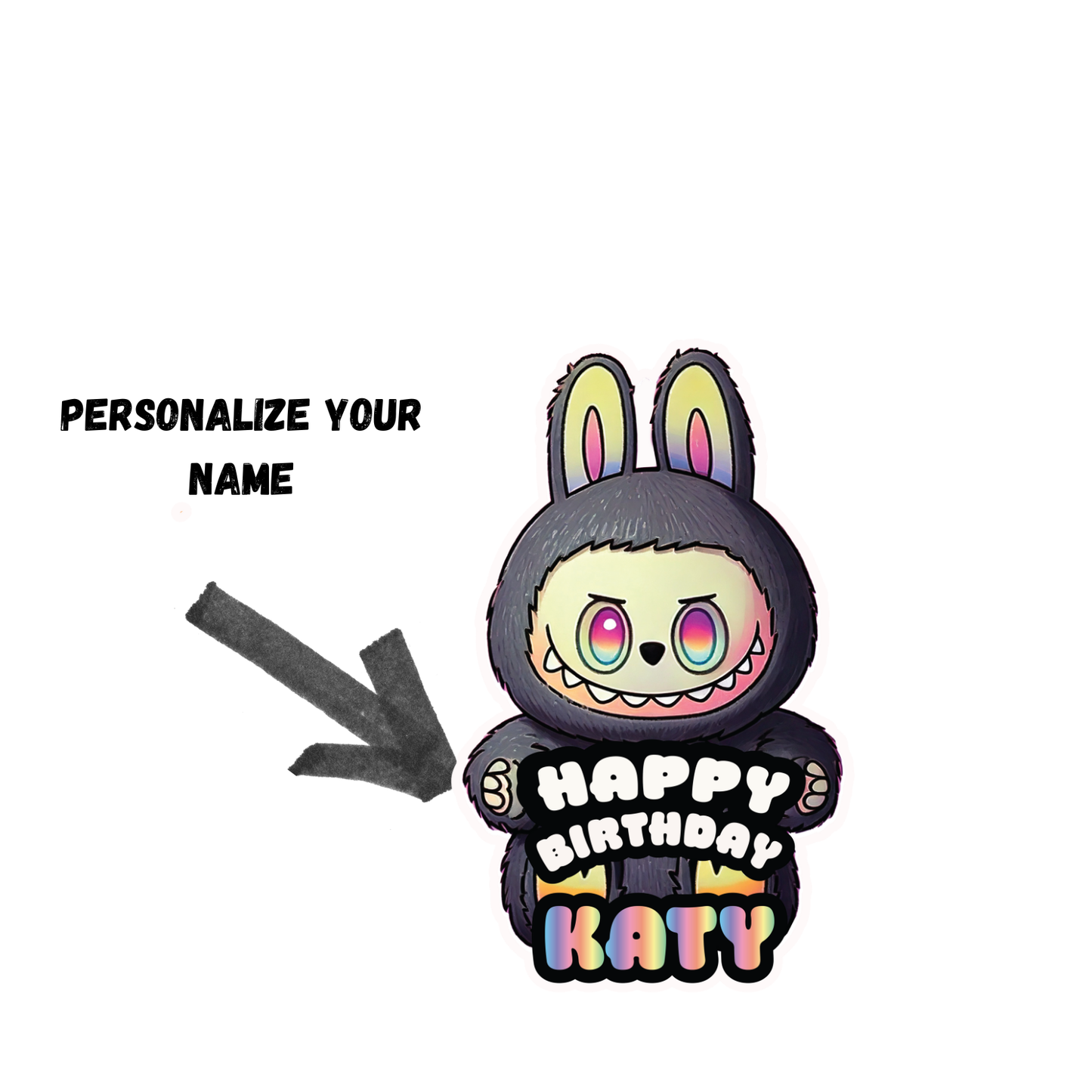 Labubu Birthday Party Decor: 4ft Character Cutout (Instant Download digital)