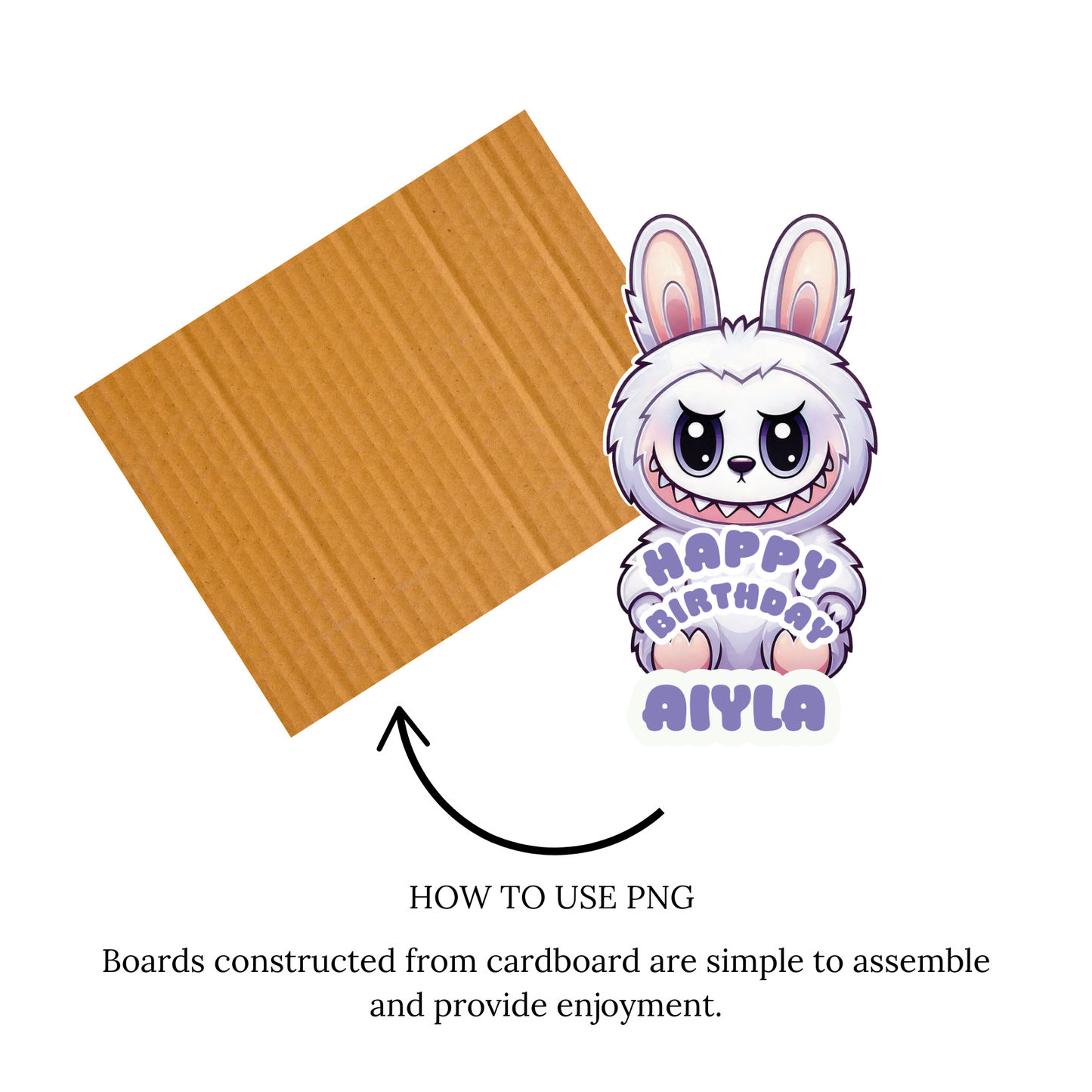 Labubu Birthday Party Cutout: Playful Character Prop - 4ft Tall