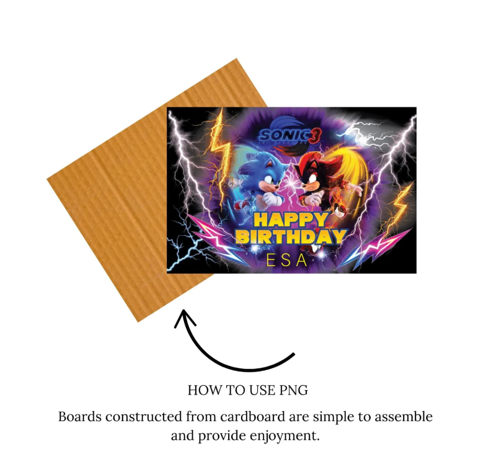 Sonic Birthday Party Backdrop/sonic Hedgehog 3 Birthday Banner/custom Sonic Backdrop/kids Birthday Decor/custom Birthday Backdrop