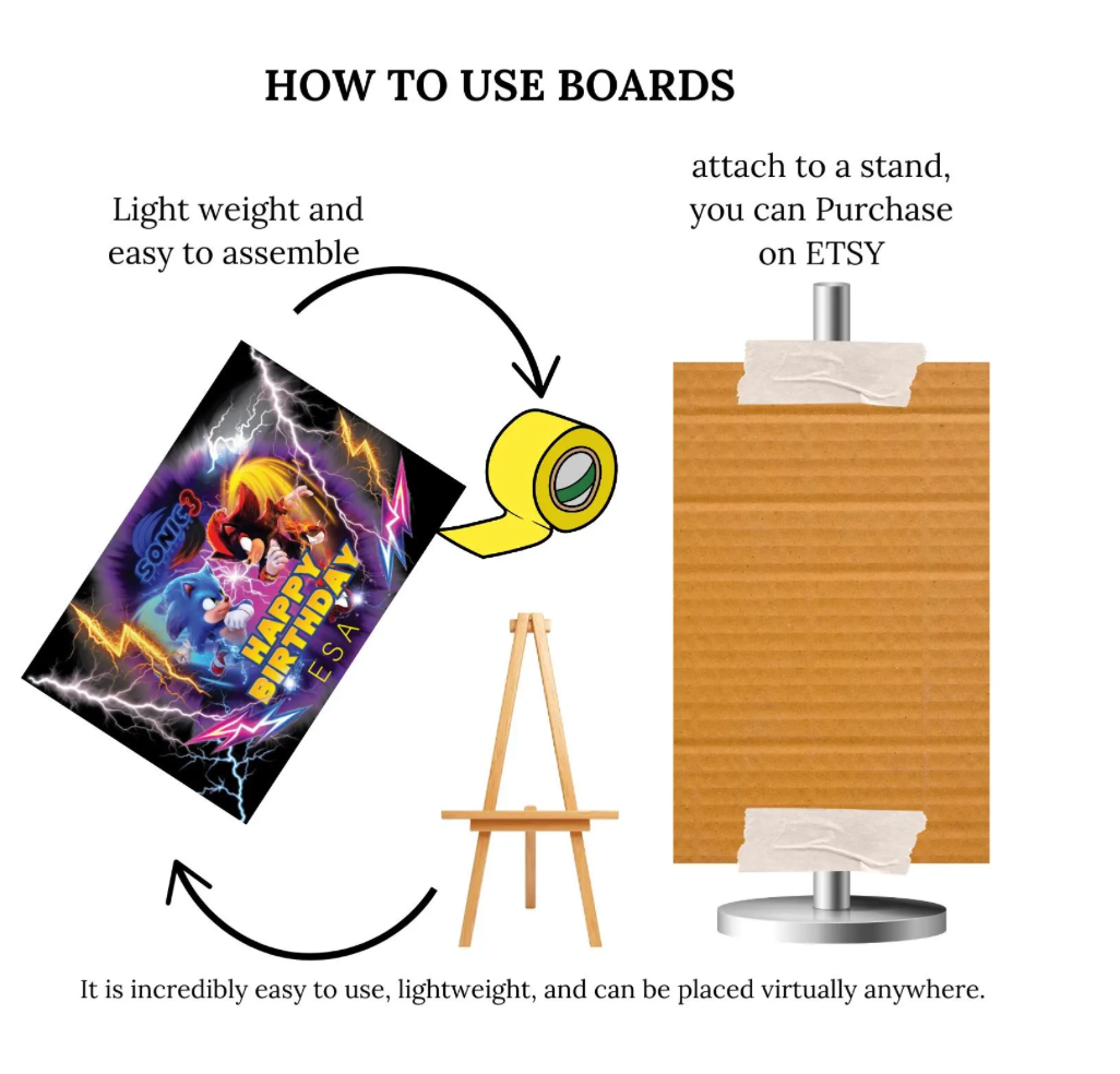 Sonic Birthday Party Backdrop/sonic Hedgehog 3 Birthday Banner/custom Sonic Backdrop/kids Birthday Decor/custom Birthday Backdrop